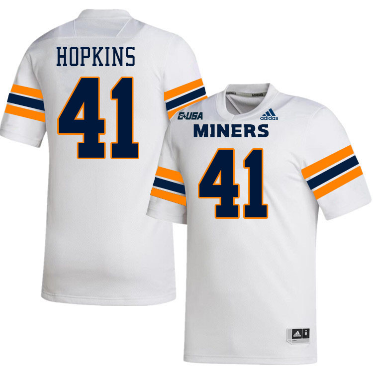 Dorian Hopkins UTEP Jersey,UTEP Miners #41 Dorian Hopkins College Football Jersey,Uniforms-White